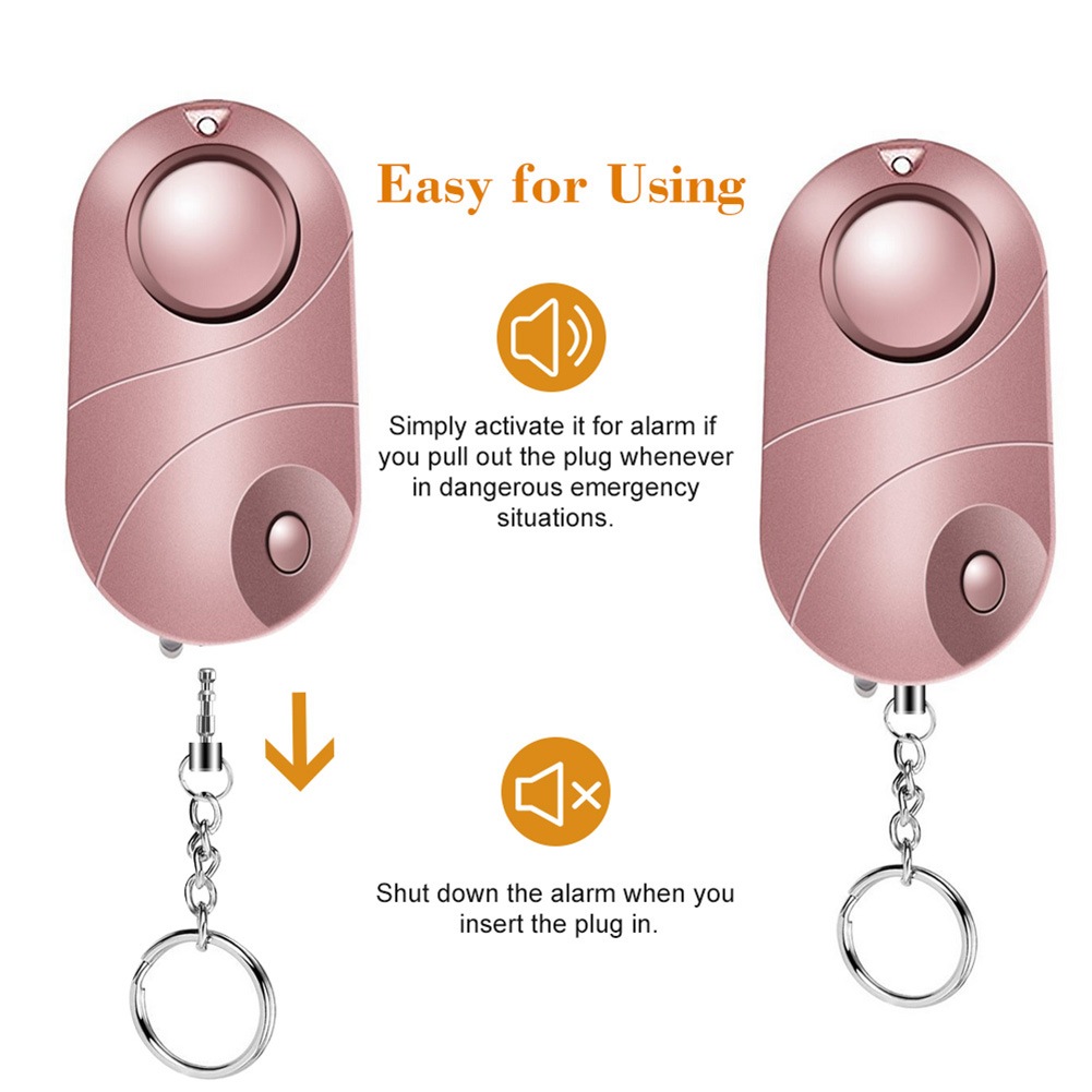 Self Defence Alarm with Flashlight and Keychain